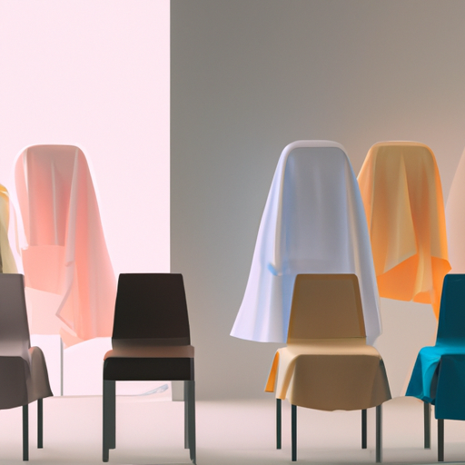 חדר עם כיסויי הכיסא בצבעים שונים