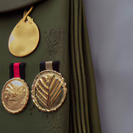 תמונה של מדי צבא מעוטרים במדליות ועיטורים, המייצגים את משמעות מסורת הענקת המתנות.